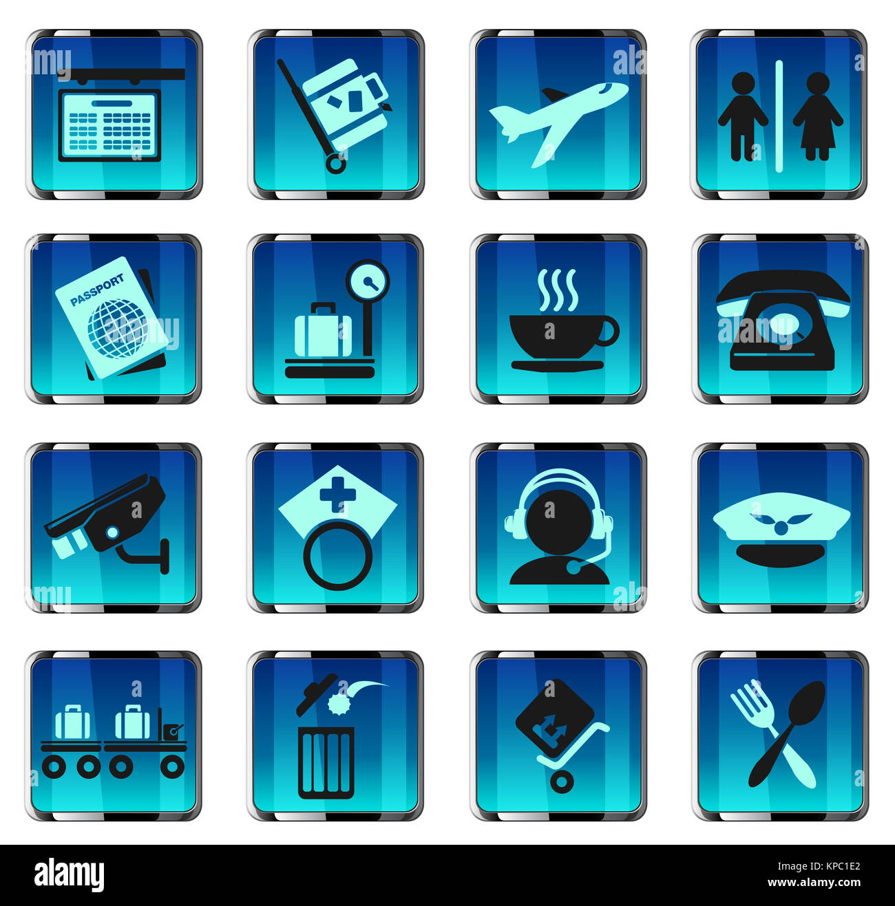 Airport icons Stock Photo