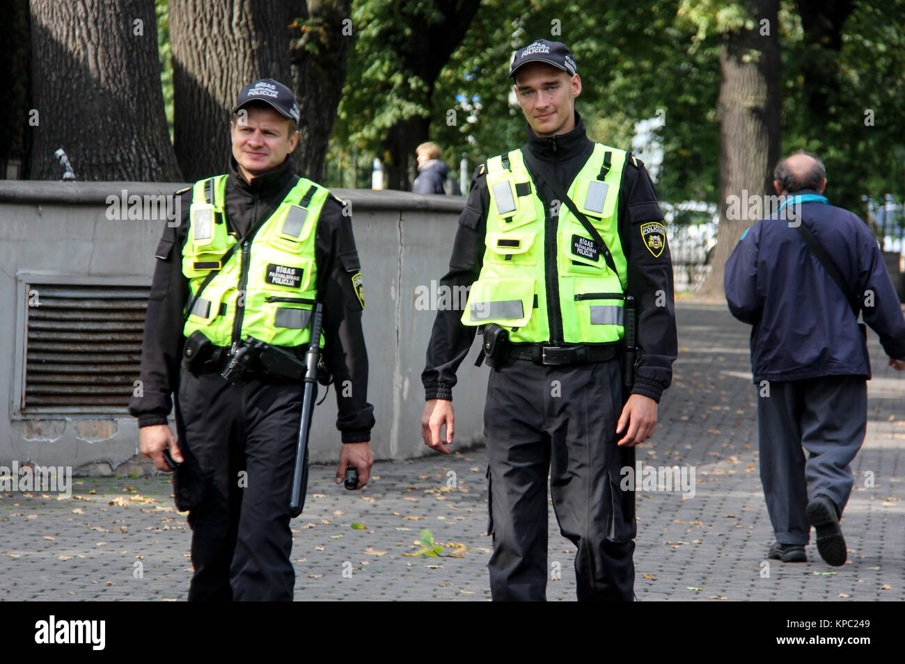 Riga Municipal Police in the park Latvia photo taken in september 9, 2017  Stock Photo - Alamy