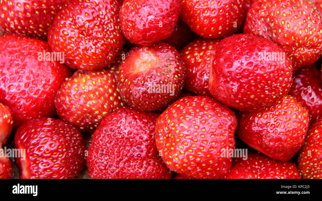 Strawberries texture close up Stock Photo - Alamy