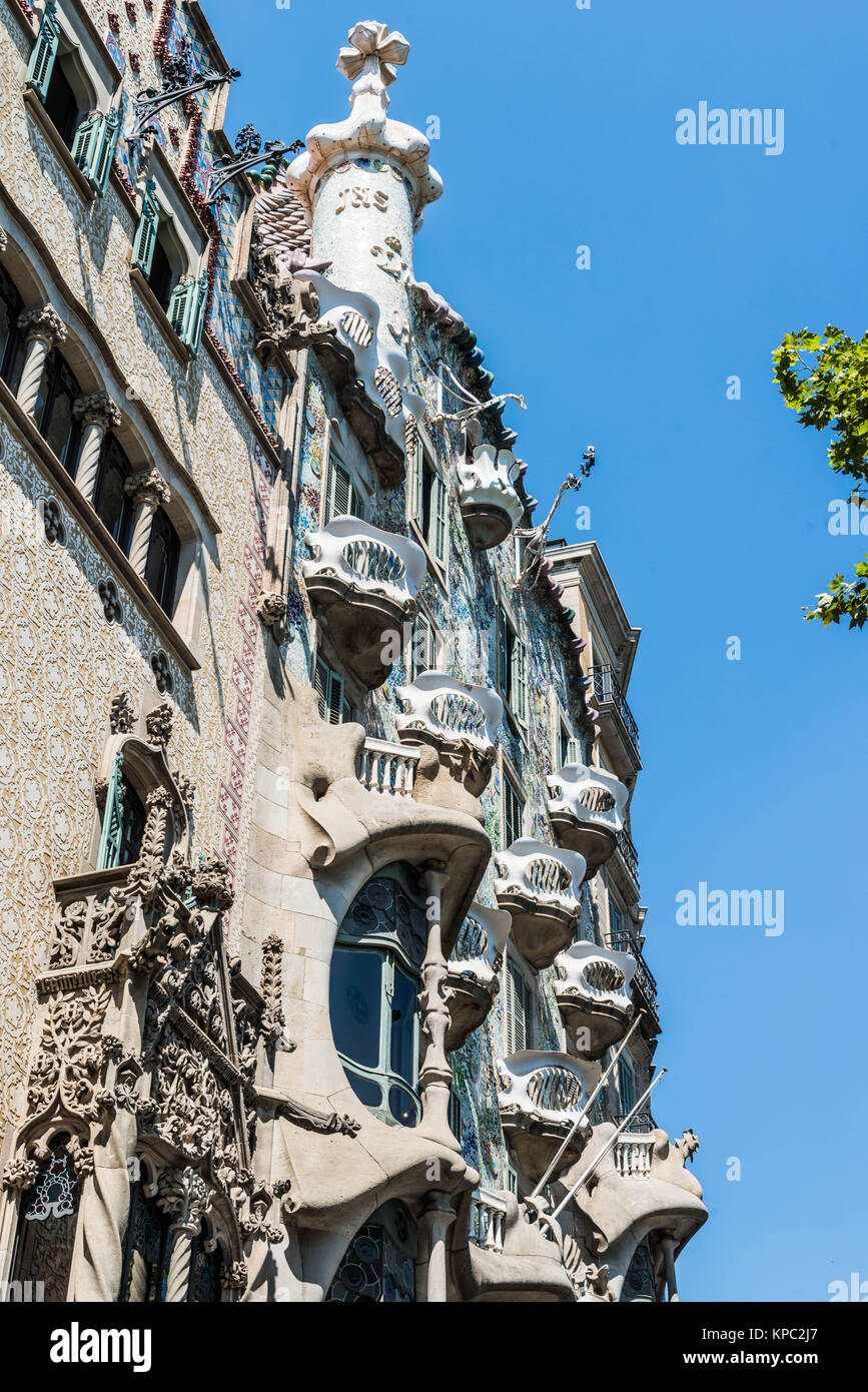 Casa Batlló Antoni Gaudí Modernist Museum in Barcelona Stock Photo