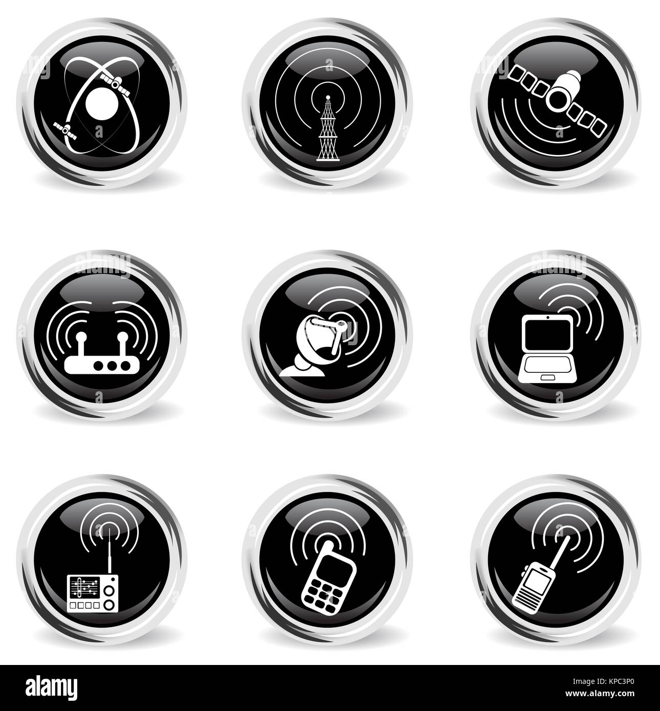 Radio signal simple vector icons Stock Photo - Alamy