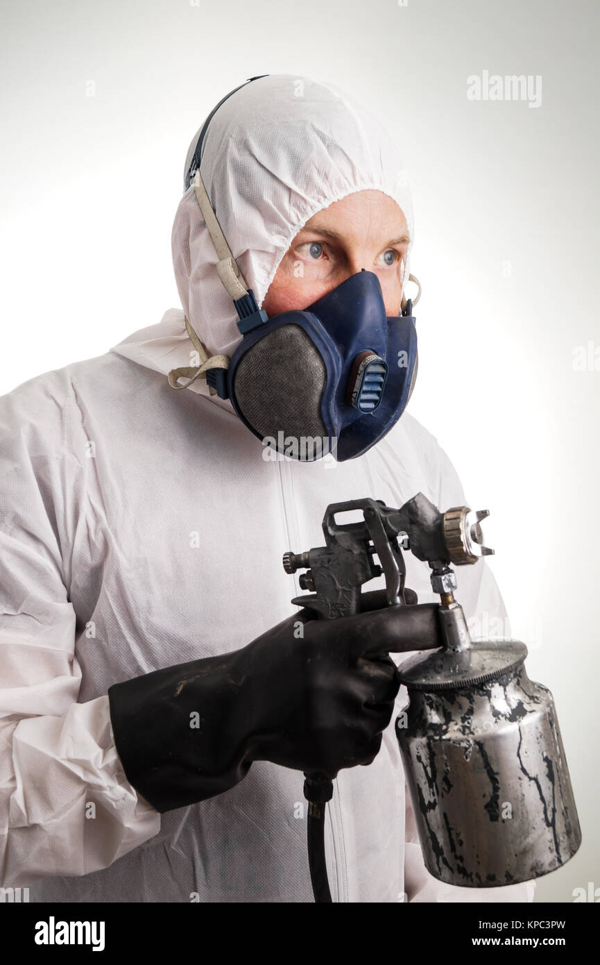Man in protective suit Stock Photo Alamy