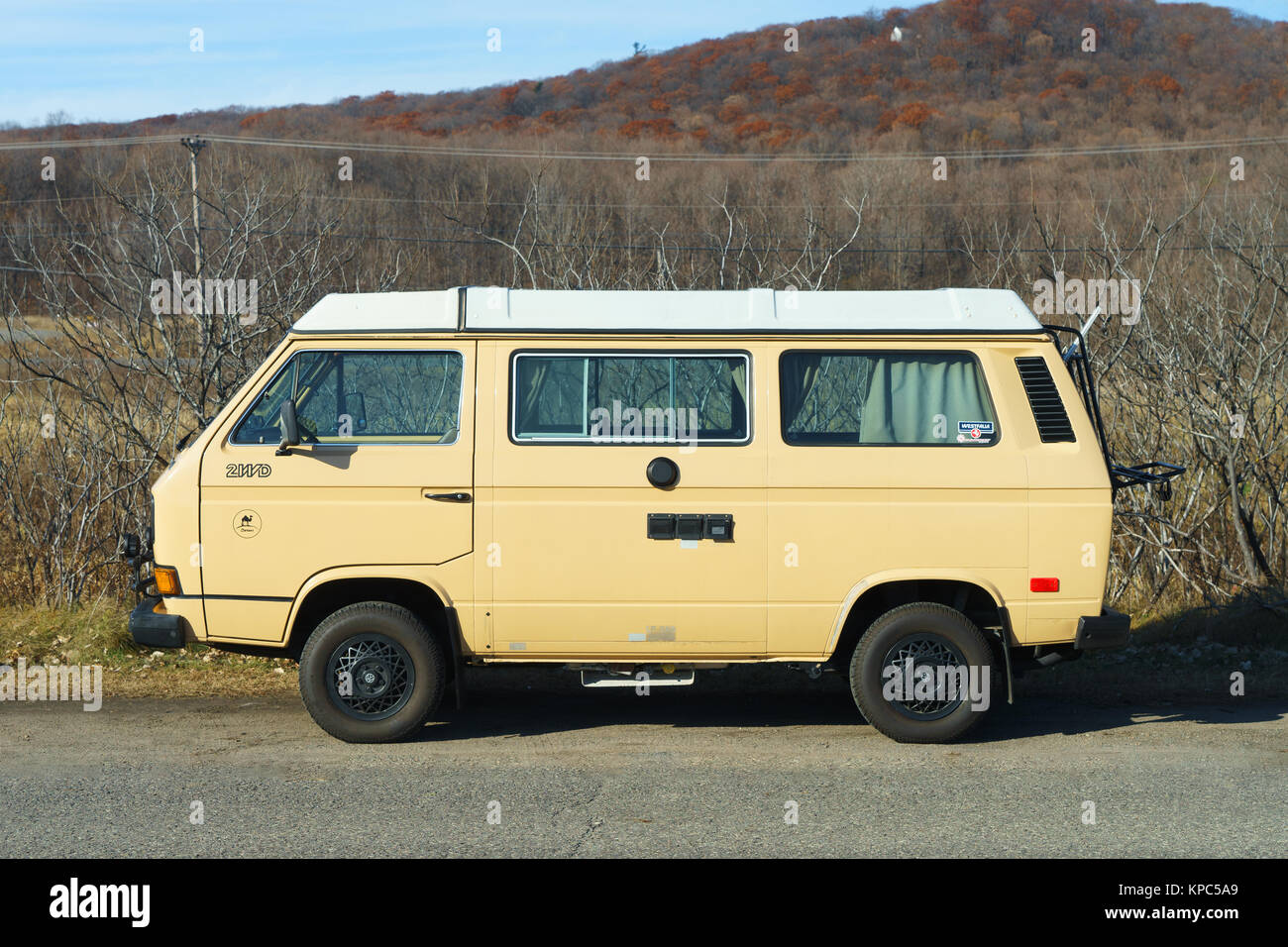 Volkswagen camper van, 1980's style. Stock Photo