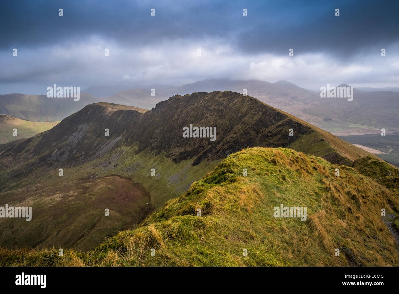 Mynydd Drws-y-Coed on The Nantlle Ridge Mountain Range, Snowdonia National Park, Wales, UK Stock Photo