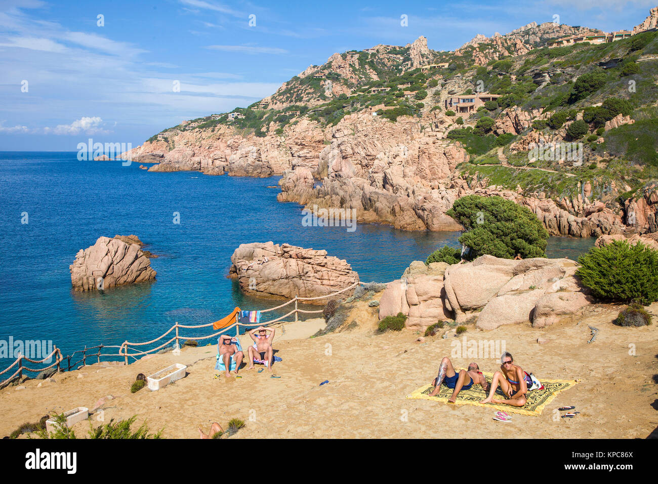 Bathing place at the rocky coast of Costa Paradiso, porphyry rocks, Sardinia, Italy, Mediterranean  sea, Europe Stock Photo
