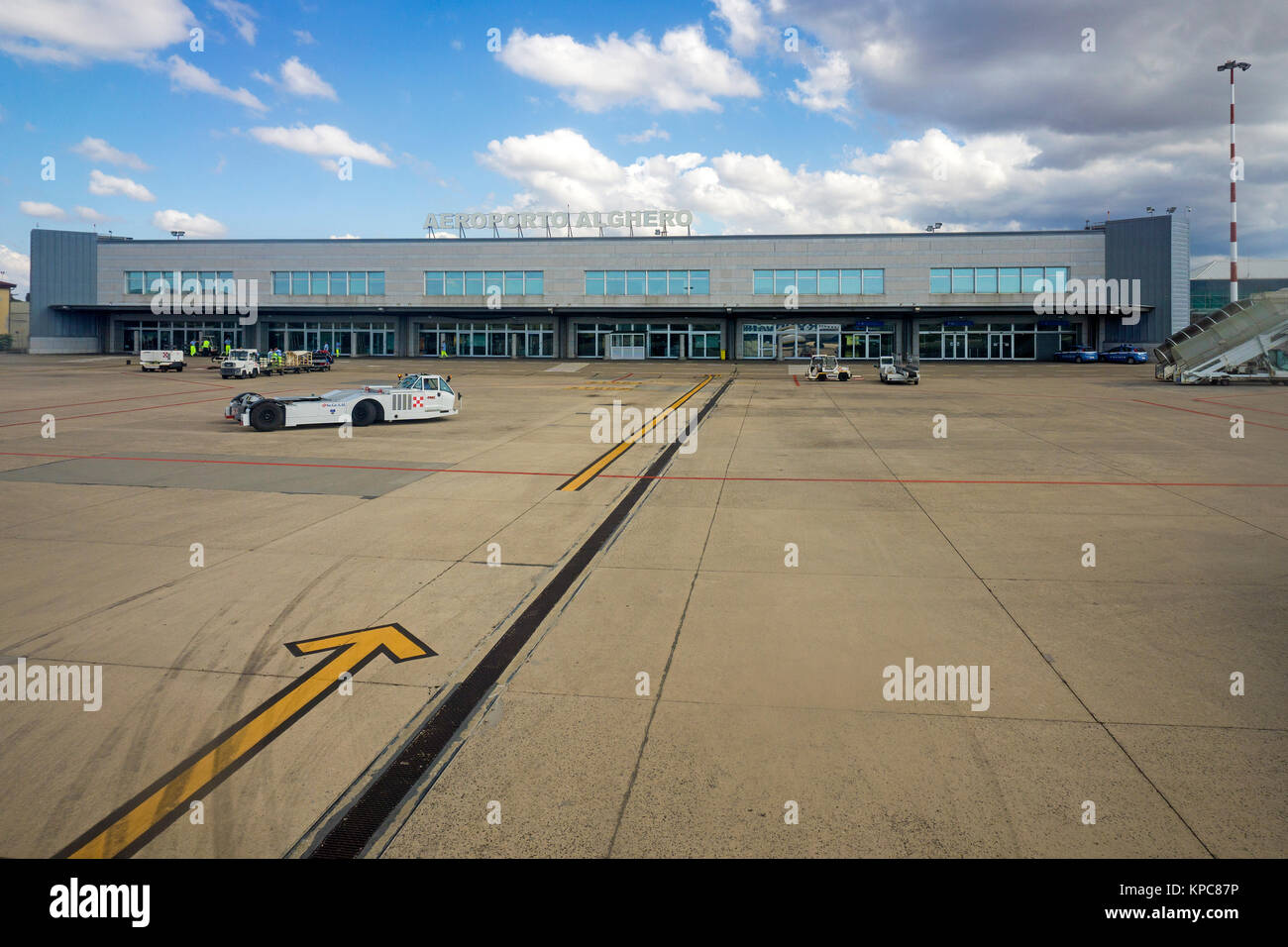 Terminal at Airport Alghero Fertilia, Sardinia, Italy, Mediterranean  sea, Europe Stock Photo
