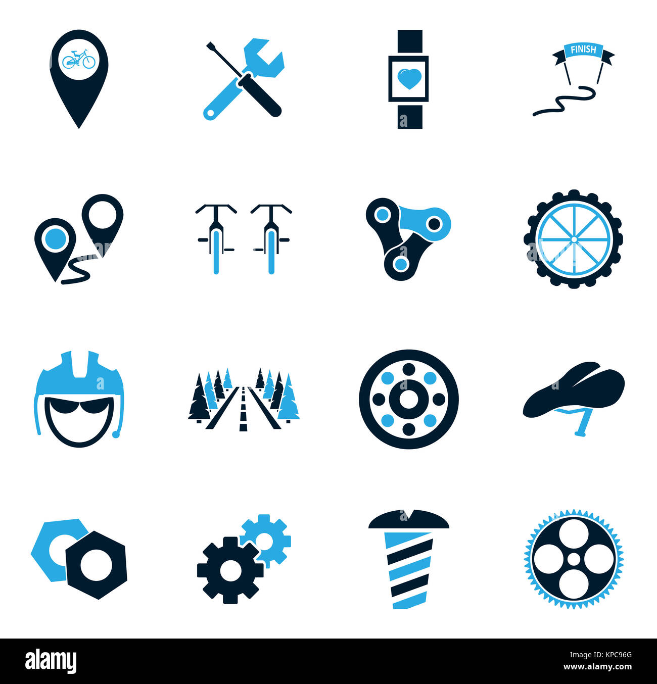 Bicycle icons set Stock Photo - Alamy