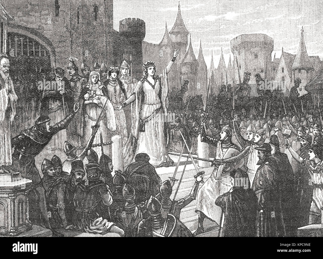 Joanna of Flanders, Countess De Montfort, inciting the people of Rennes