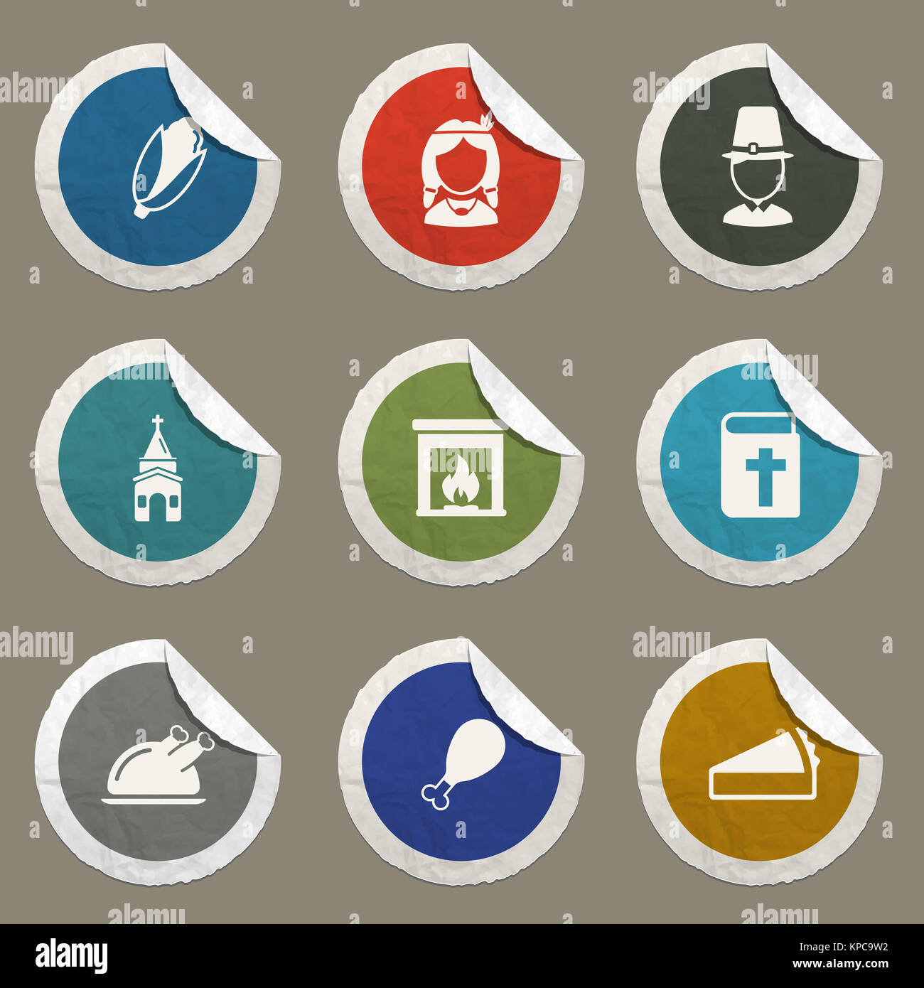 Thanksgiving simply icons Stock Photo - Alamy