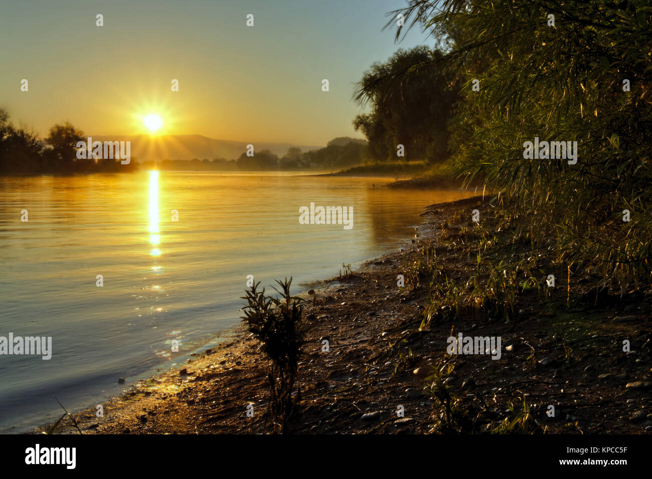 sunrise on the river Stock Photo - Alamy