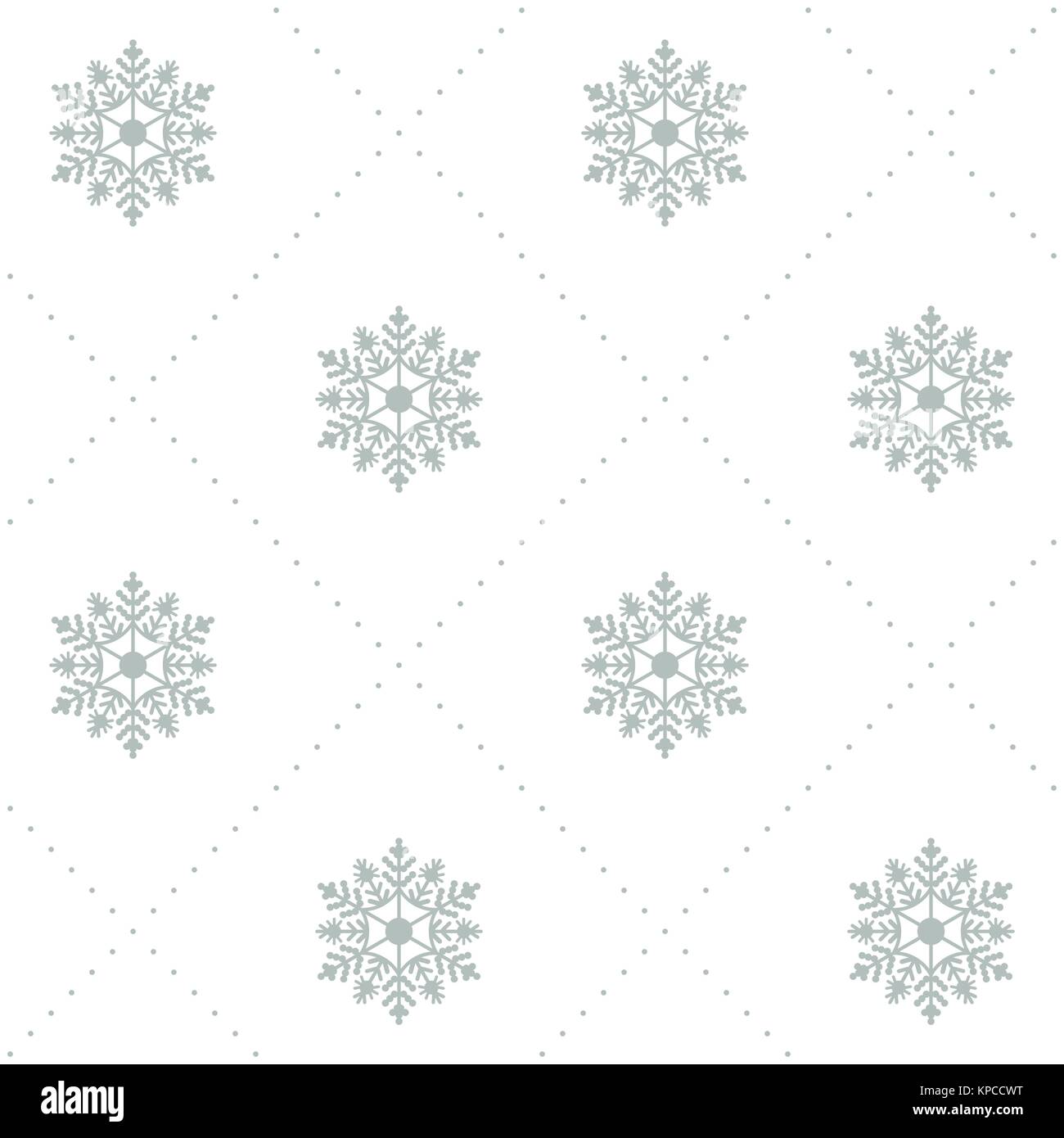 Seamless vector pattern. Simple christmas winter motif with blue snowflakes. Stock Vector