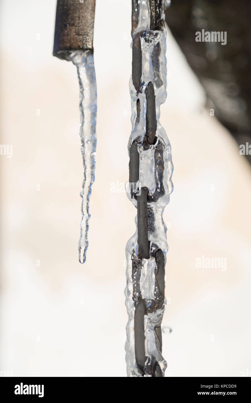 Chain Covered in Ice Stock Photo Alamy