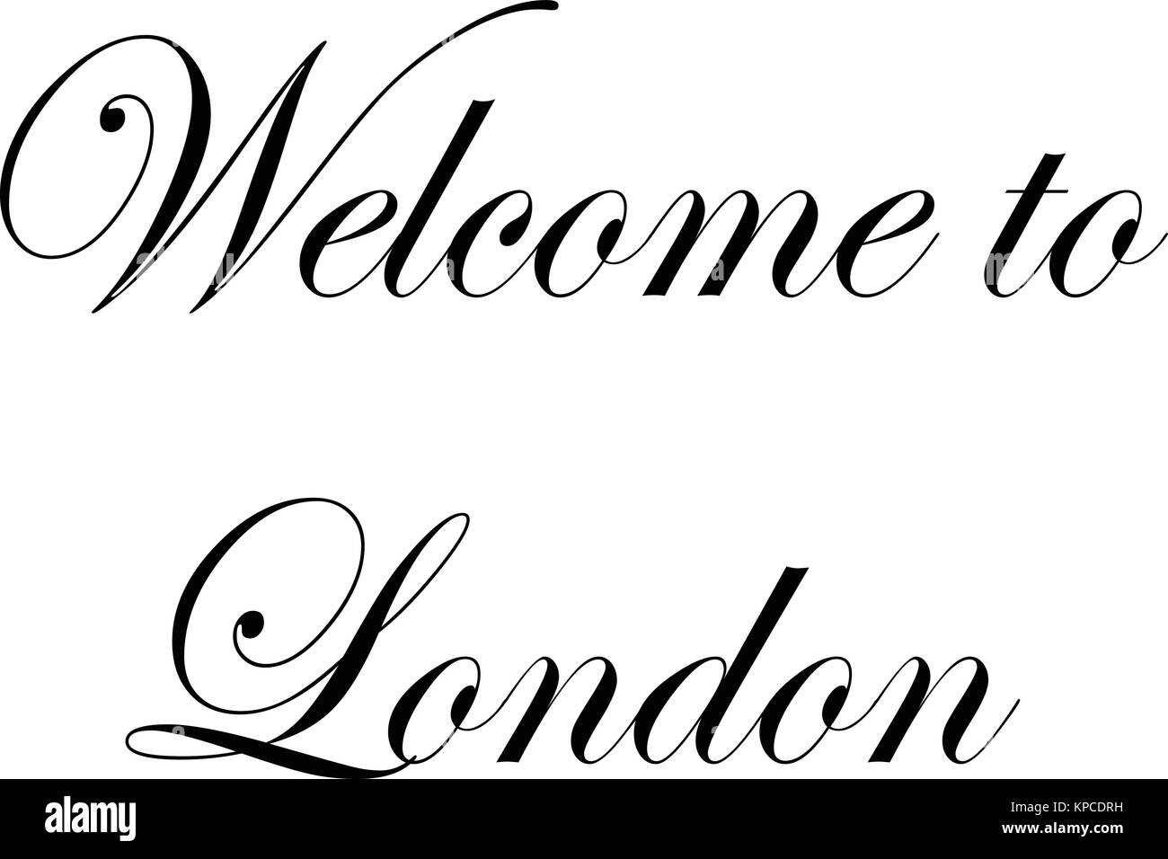 Welcome to london text sign illuastration on white background Stock Vector