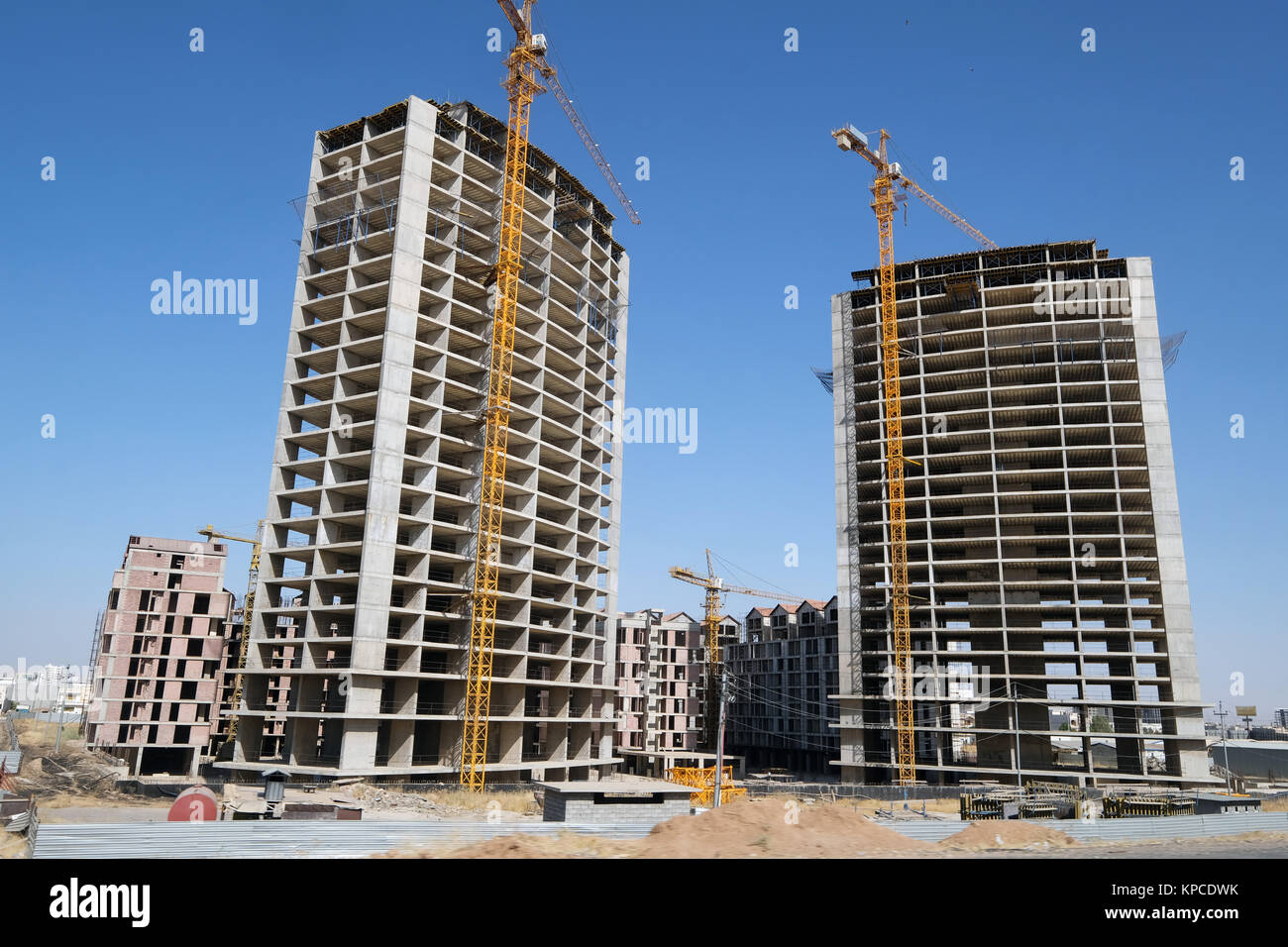 New buildings in the new district near the airport of ERBIL, northern Iraq, capital of the Kurdistan Region, Iraq Stock Photo