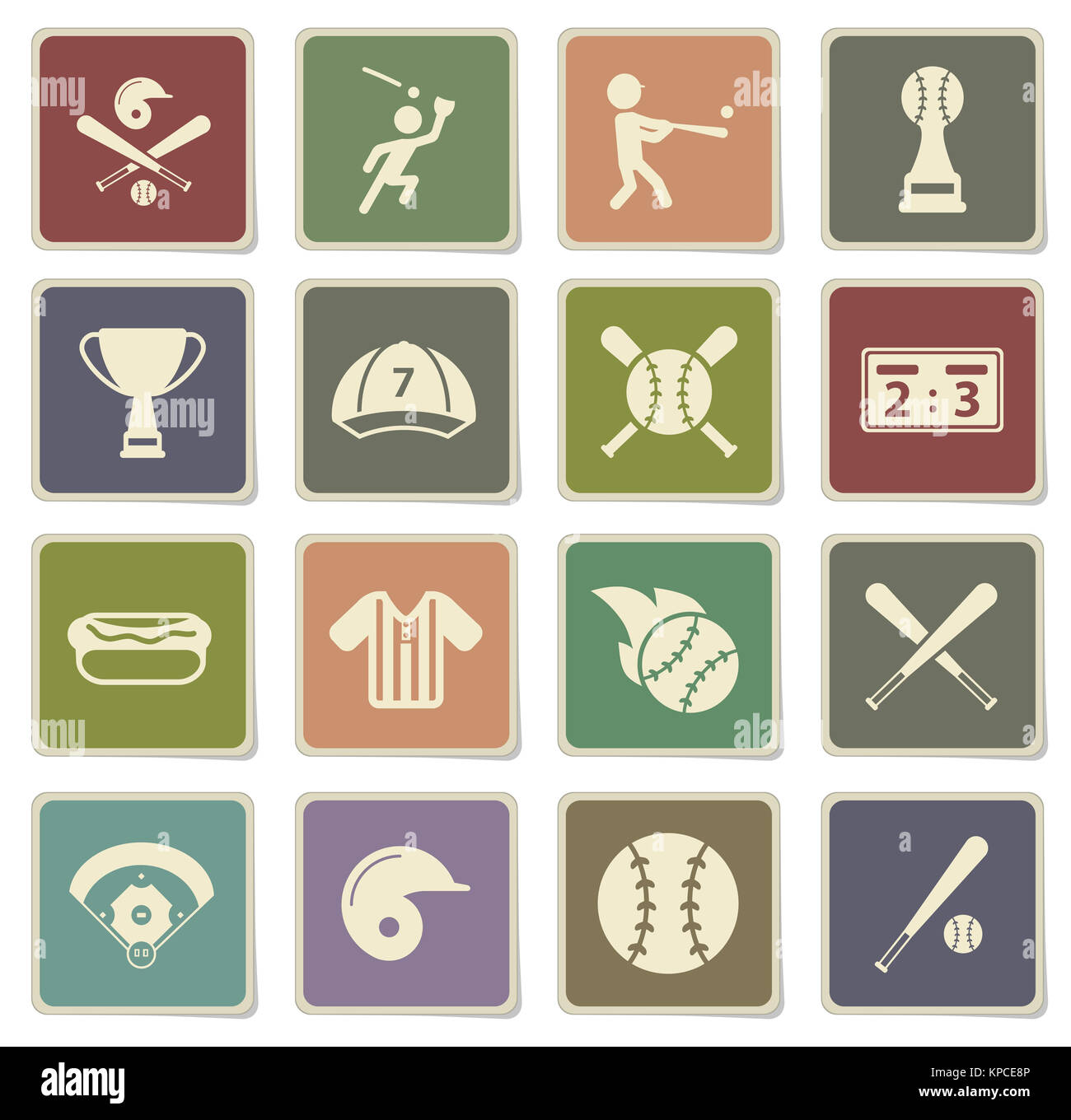 Baseball simply icons Stock Photo - Alamy