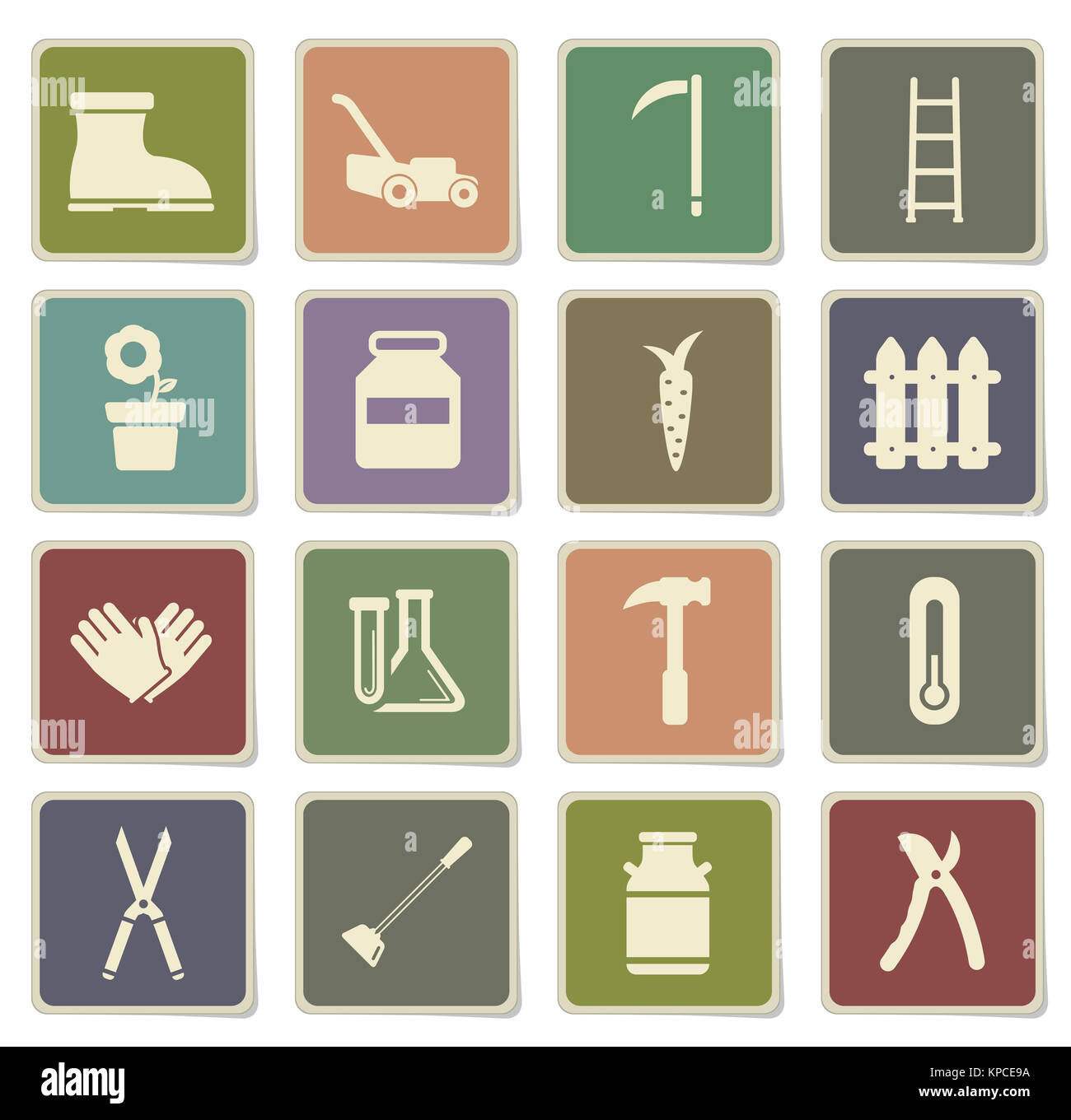 Garden tools simply icons Stock Photo - Alamy