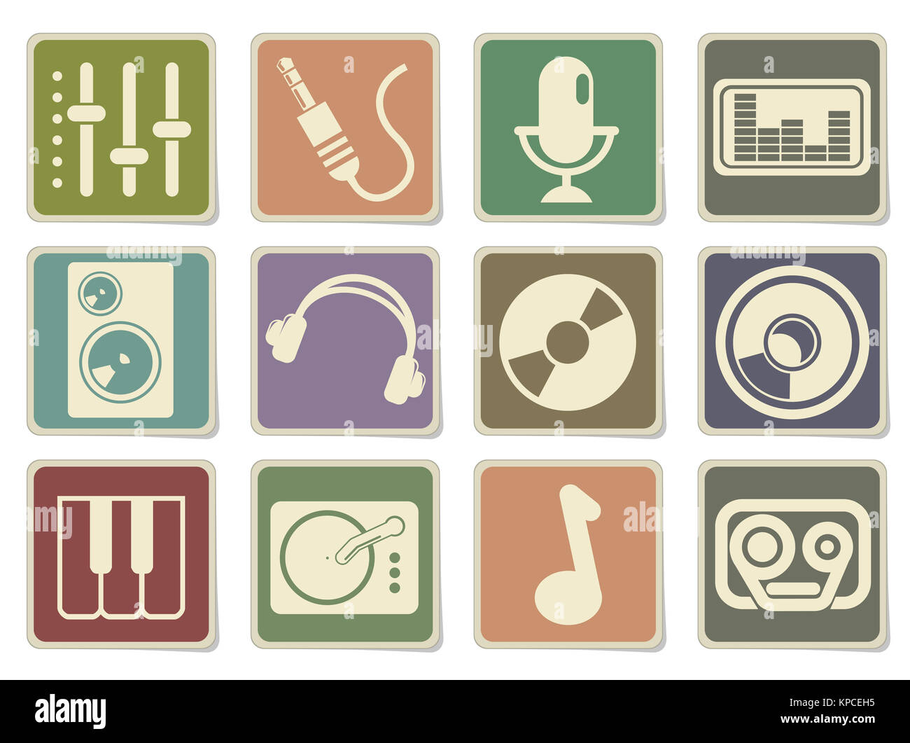 Audio and music simple vector icons Stock Photo - Alamy