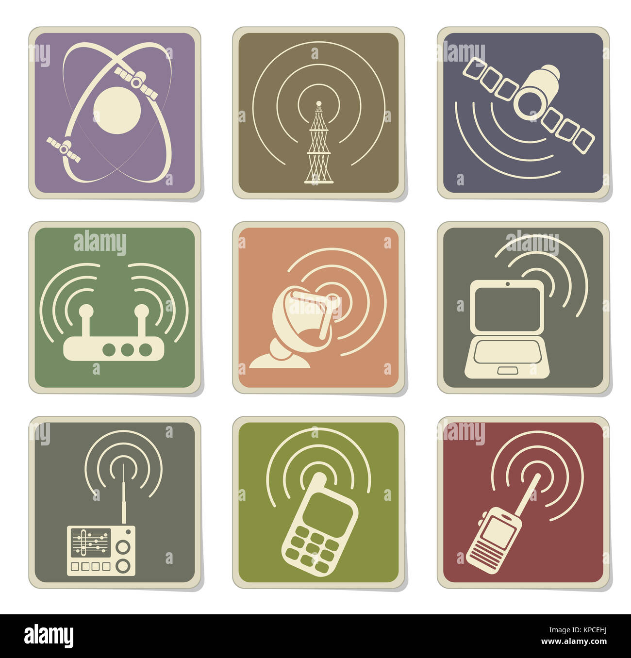 Radio signal simple vector icons Stock Photo - Alamy