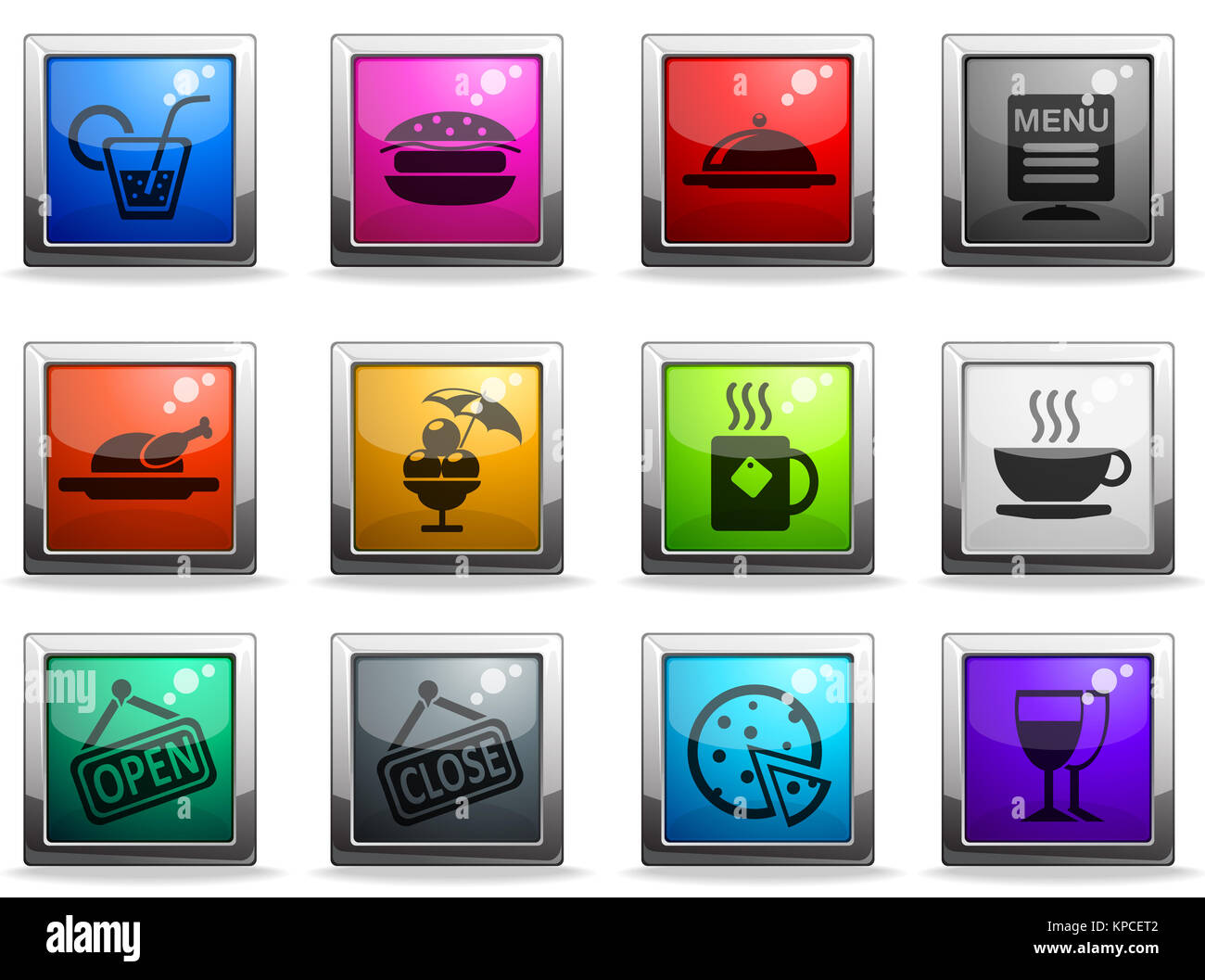Cafe Icons set Stock Photo - Alamy