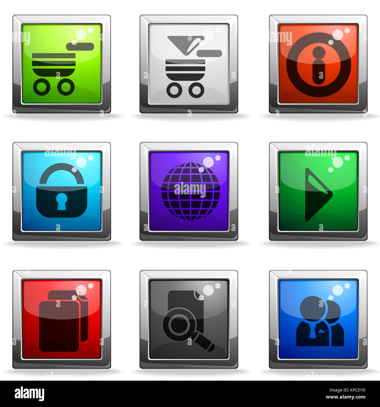 web site vector icon set Stock Photo - Alamy