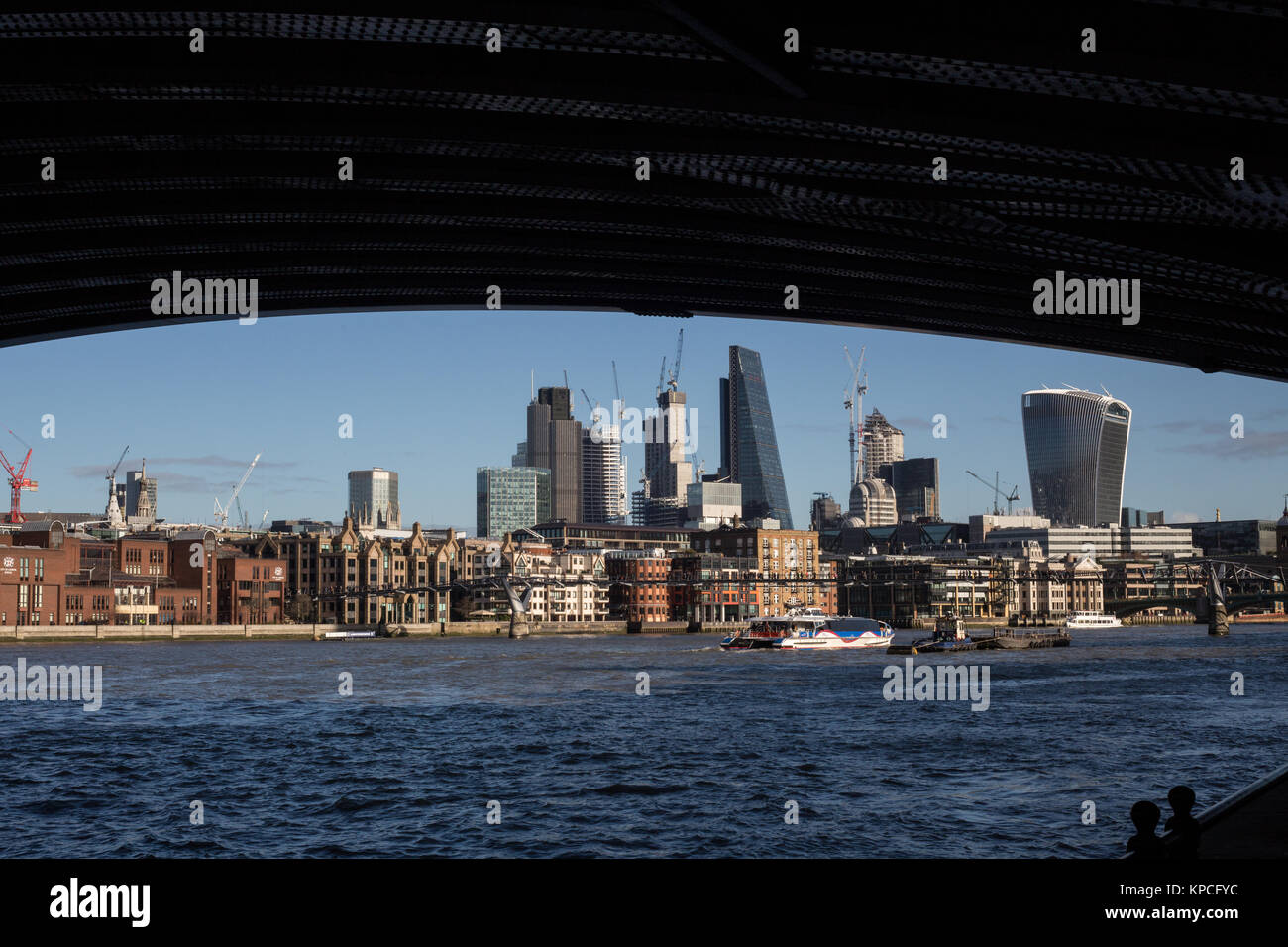 Along the River Thames in London, England. Stock Photo