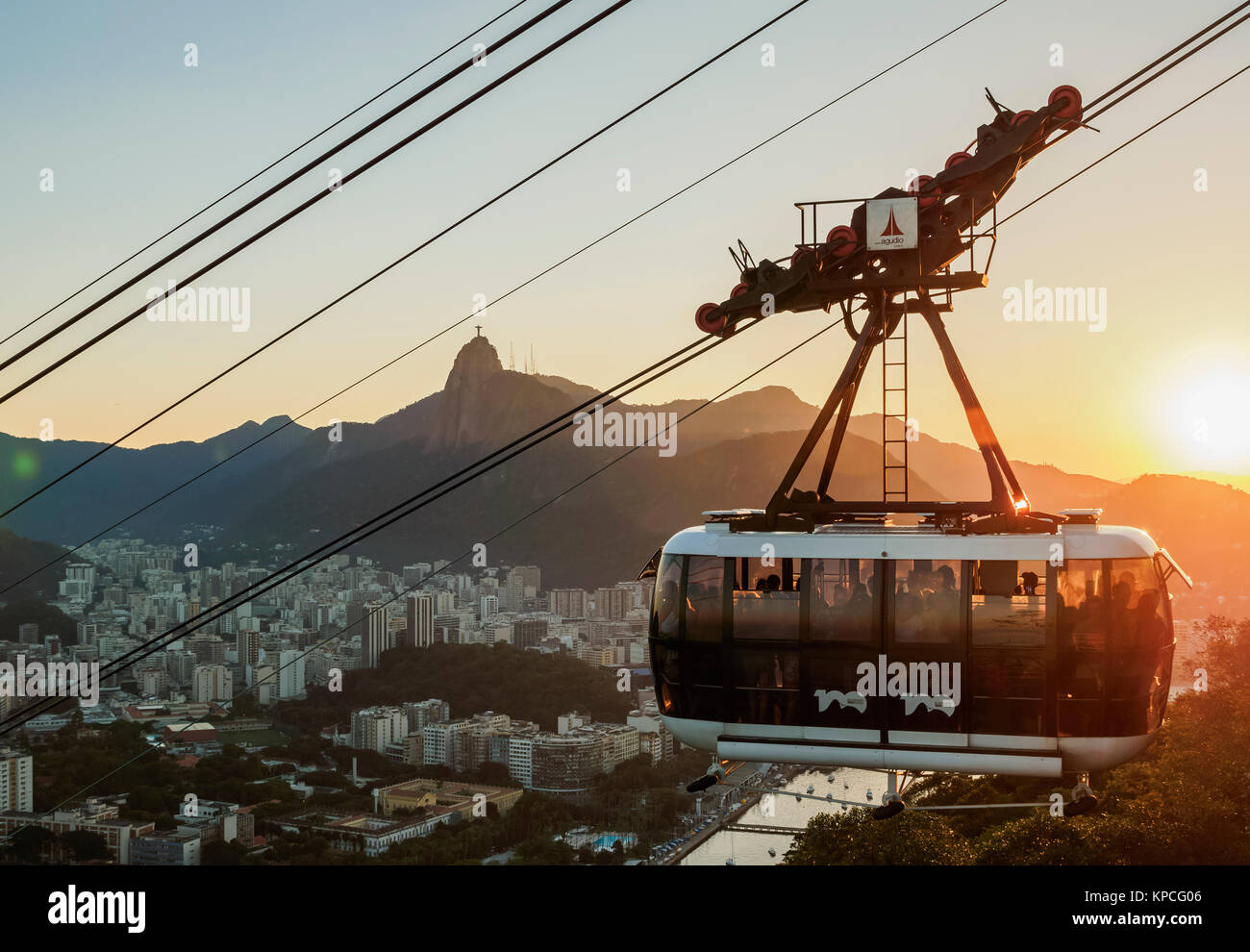 Cable Car to Morro da Urca and Sugarloaf Mountain at sunset, Rio de