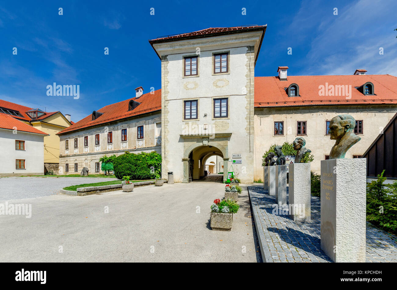 15th-century castle, seat of regional museum, Town of Metlika, Bela Krajina (White Carniola) region, Slovenia, Europe. Stock Photo