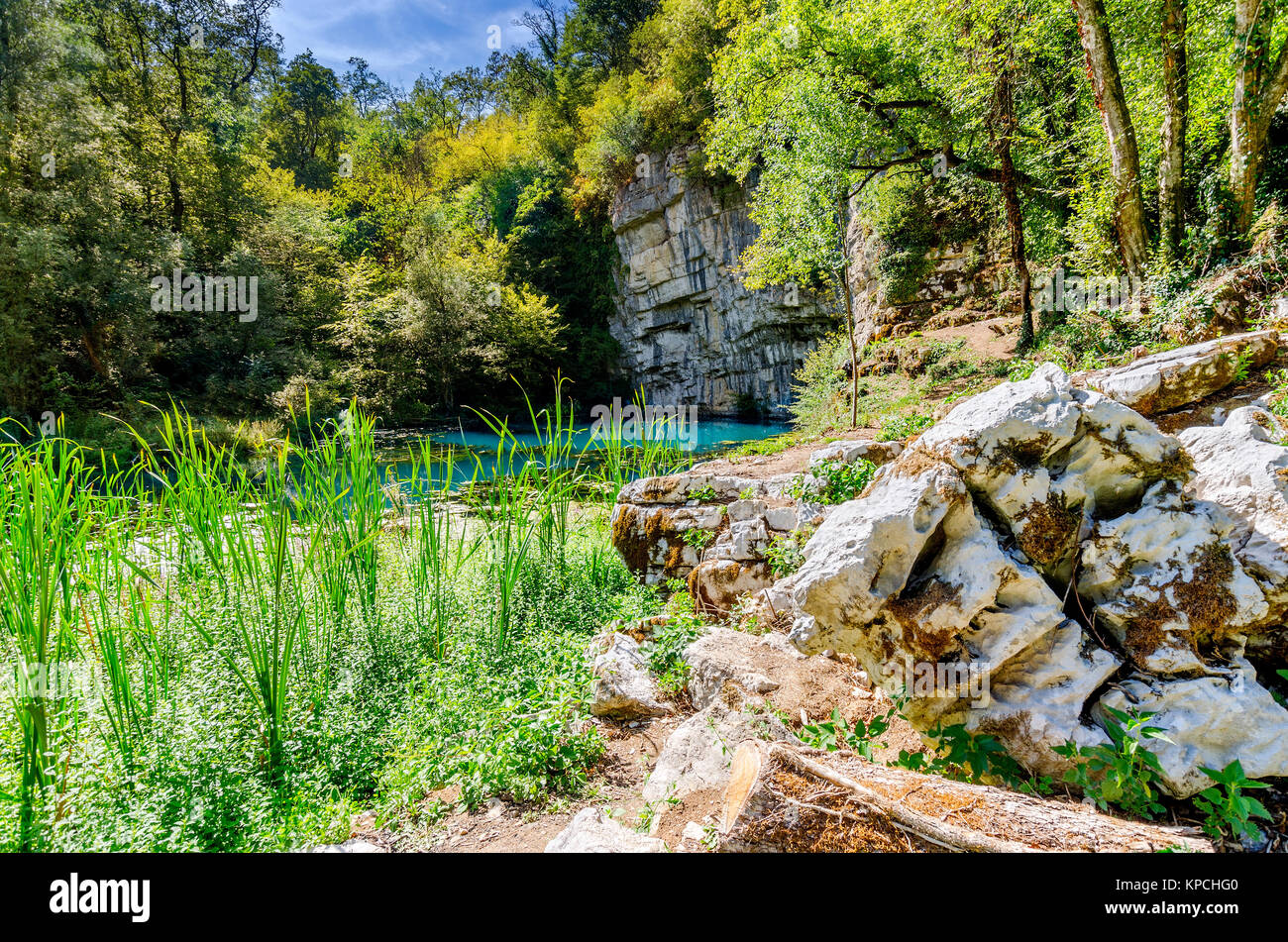 Krupa river source, Bela Krajina (White Carniola) region in Slovenia, Europe. Stock Photo