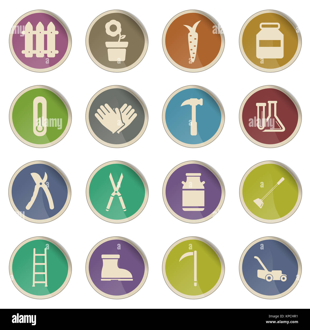 Garden tools simply icons Stock Photo - Alamy
