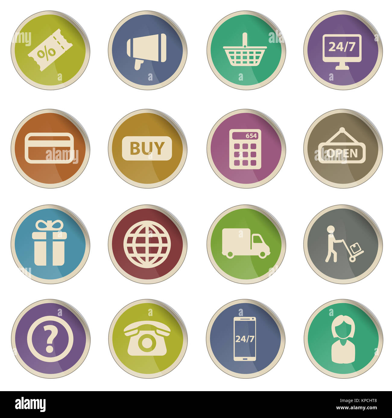 E-commerce simply icons Stock Photo - Alamy