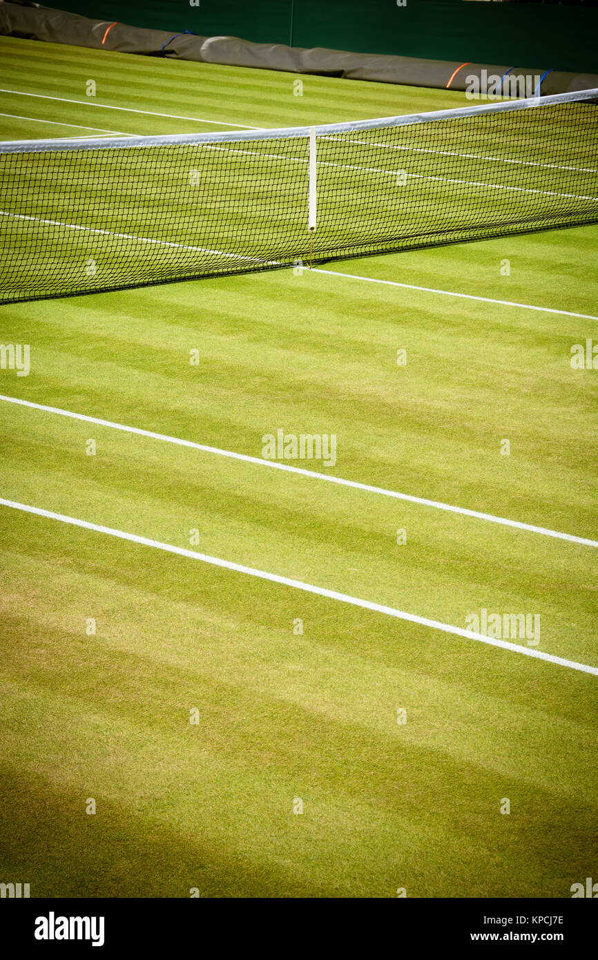 Tennis court and net Stock Photo