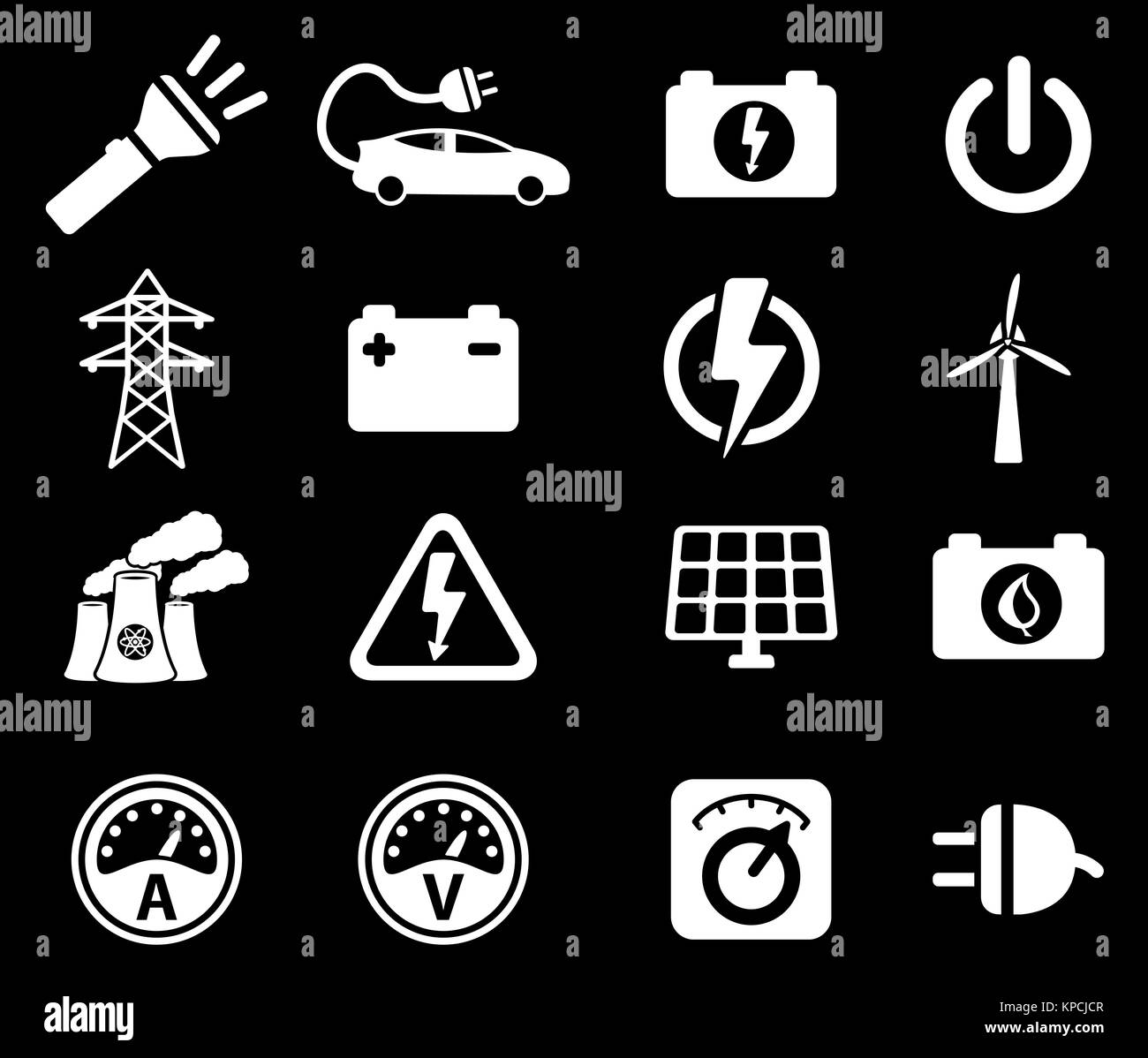 Electricity simply icons Stock Photo