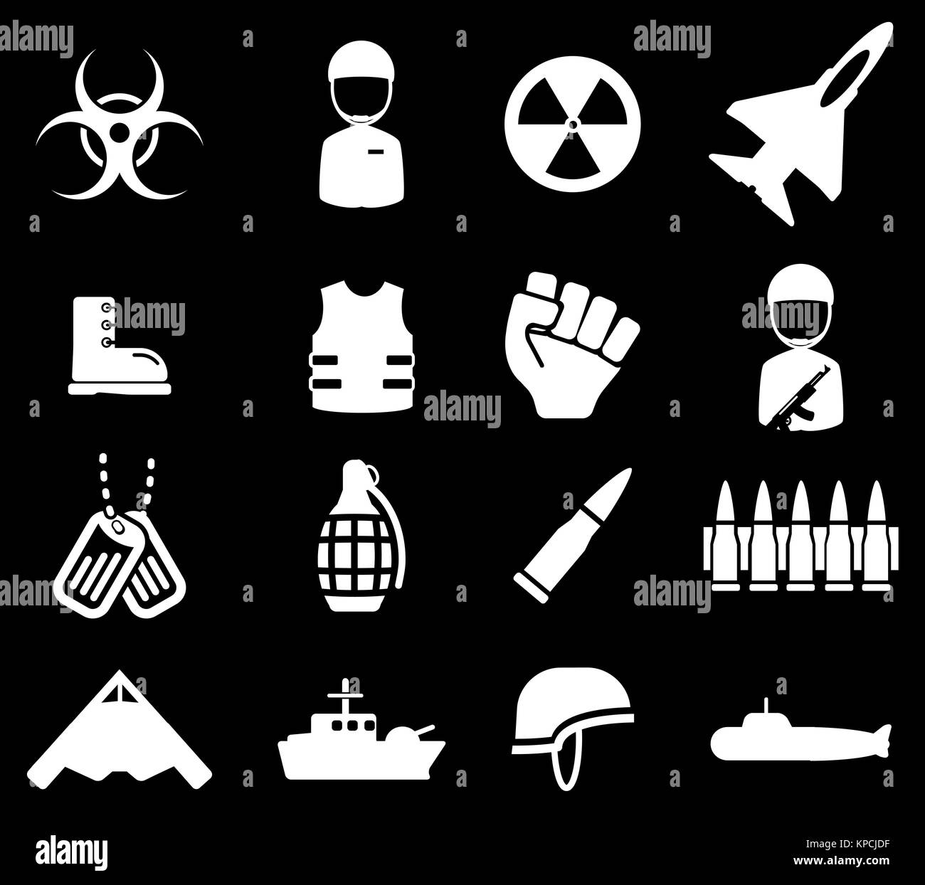 Military simply icons Stock Photo
