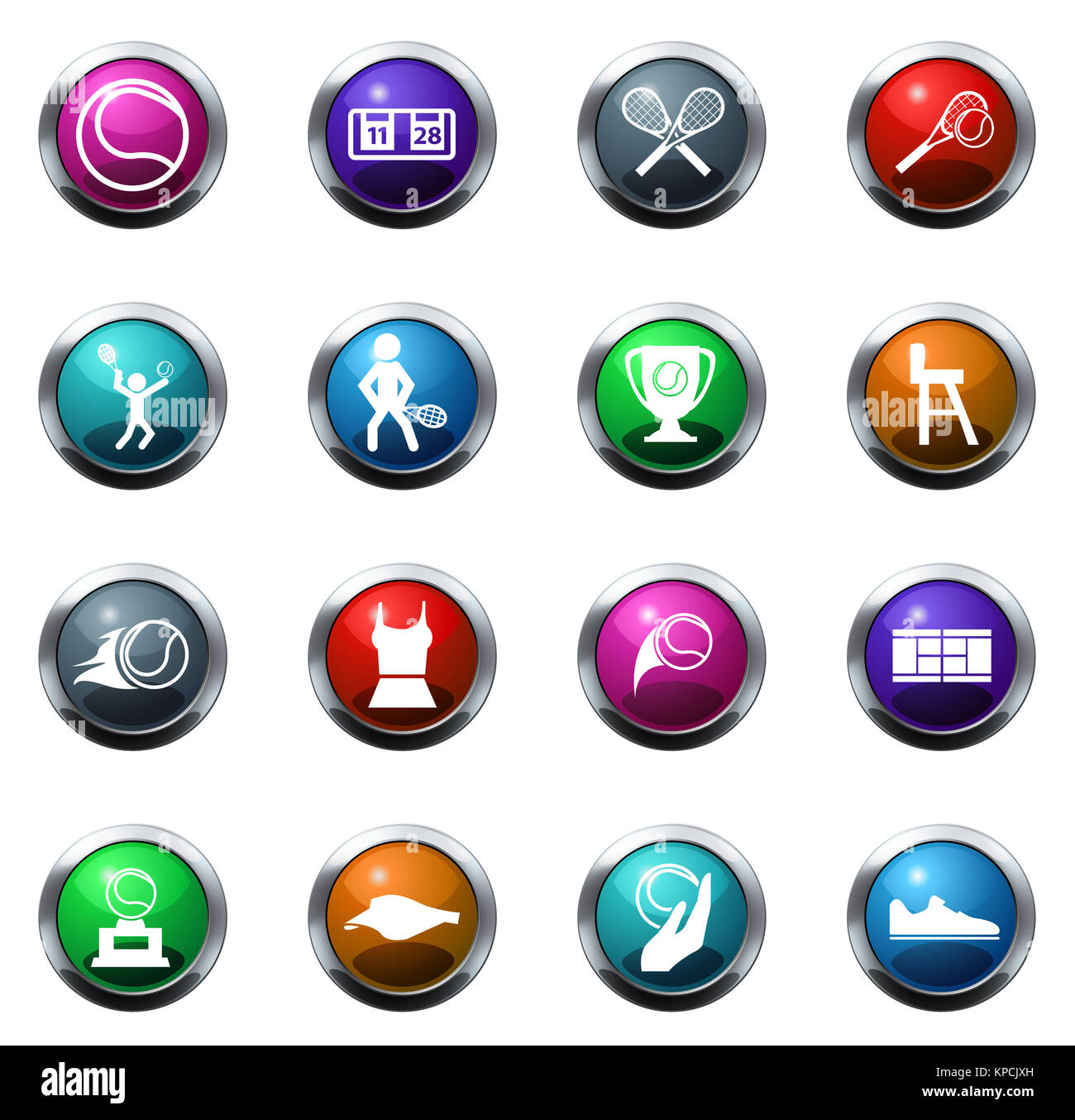 Tennis icons set Stock Photo - Alamy