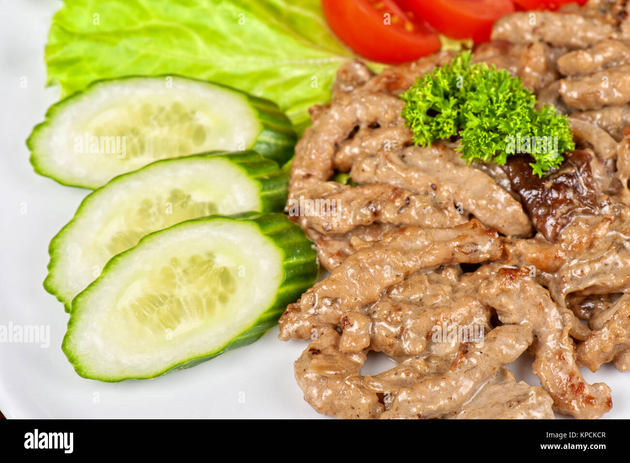 Pork chop with vegetable Stock Photo - Alamy