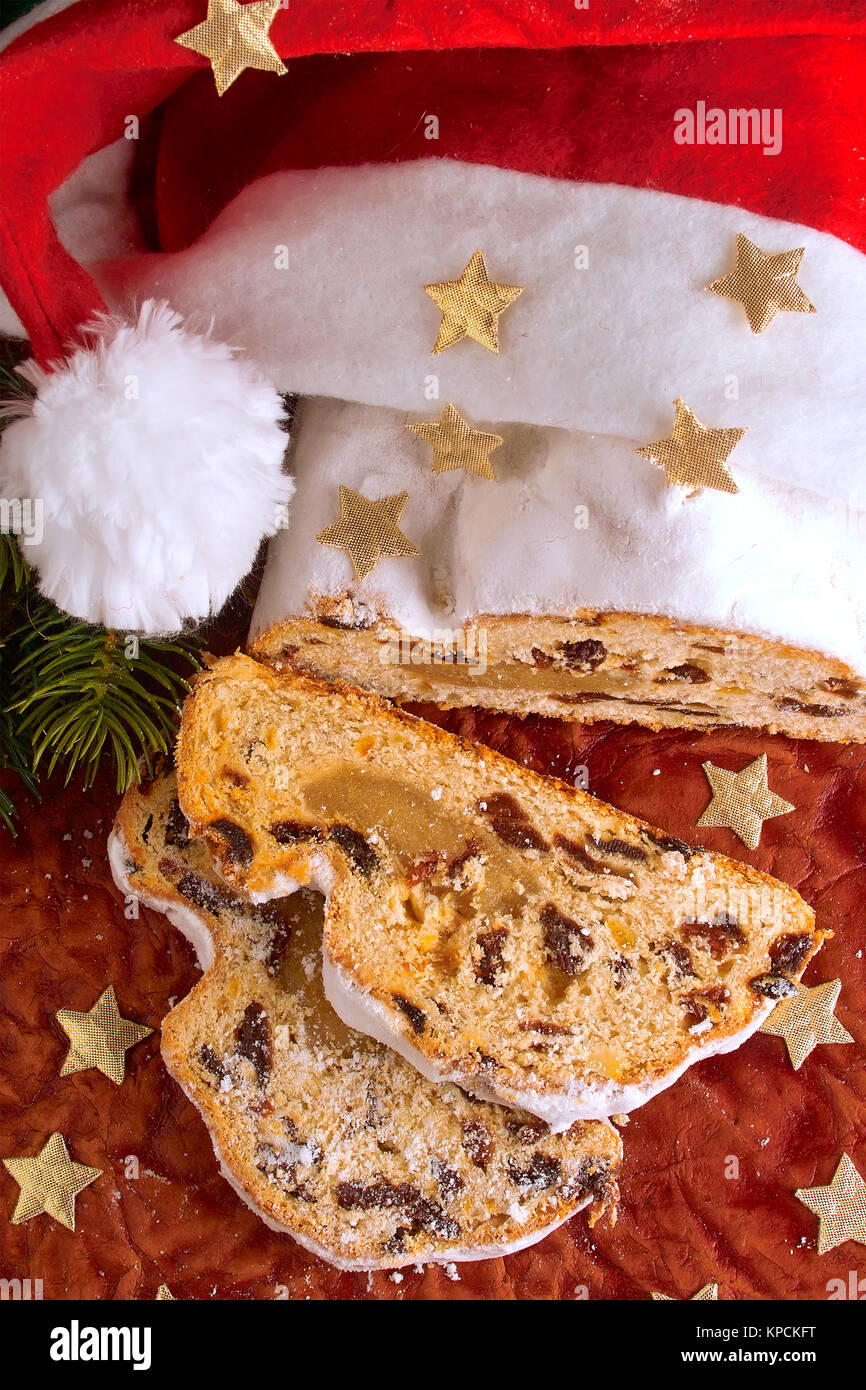 traditional german christmas cake with decoration Stock Photo - Alamy