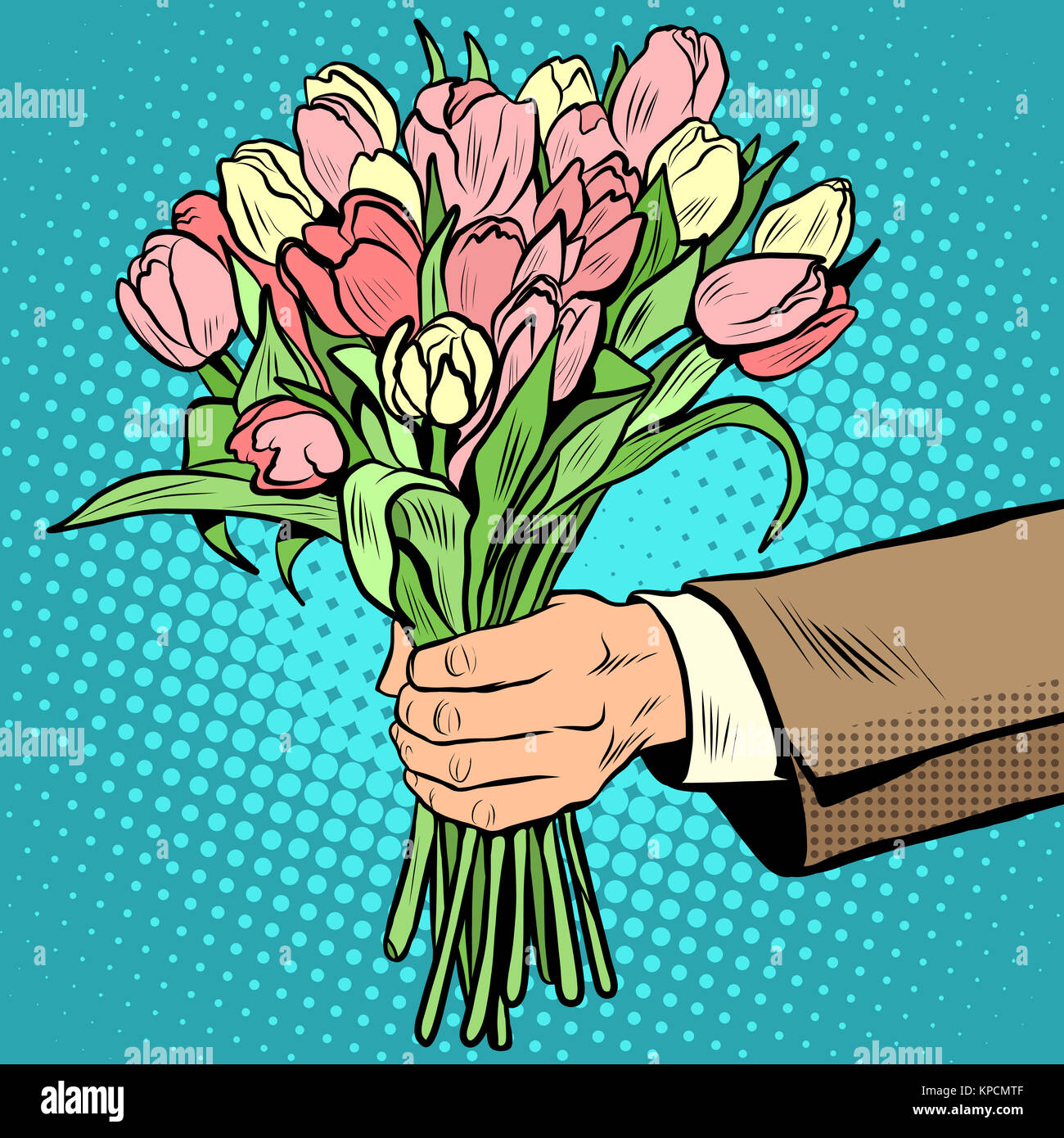 bouquet tulips flowers gift Stock Photo Alamy