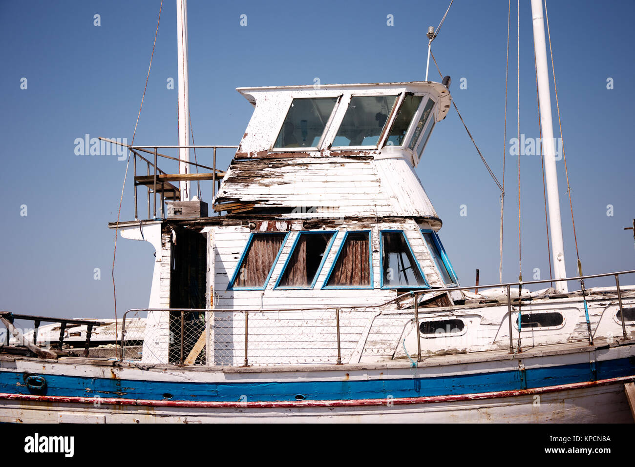 Old cracked boat detail Stock Photo Alamy
