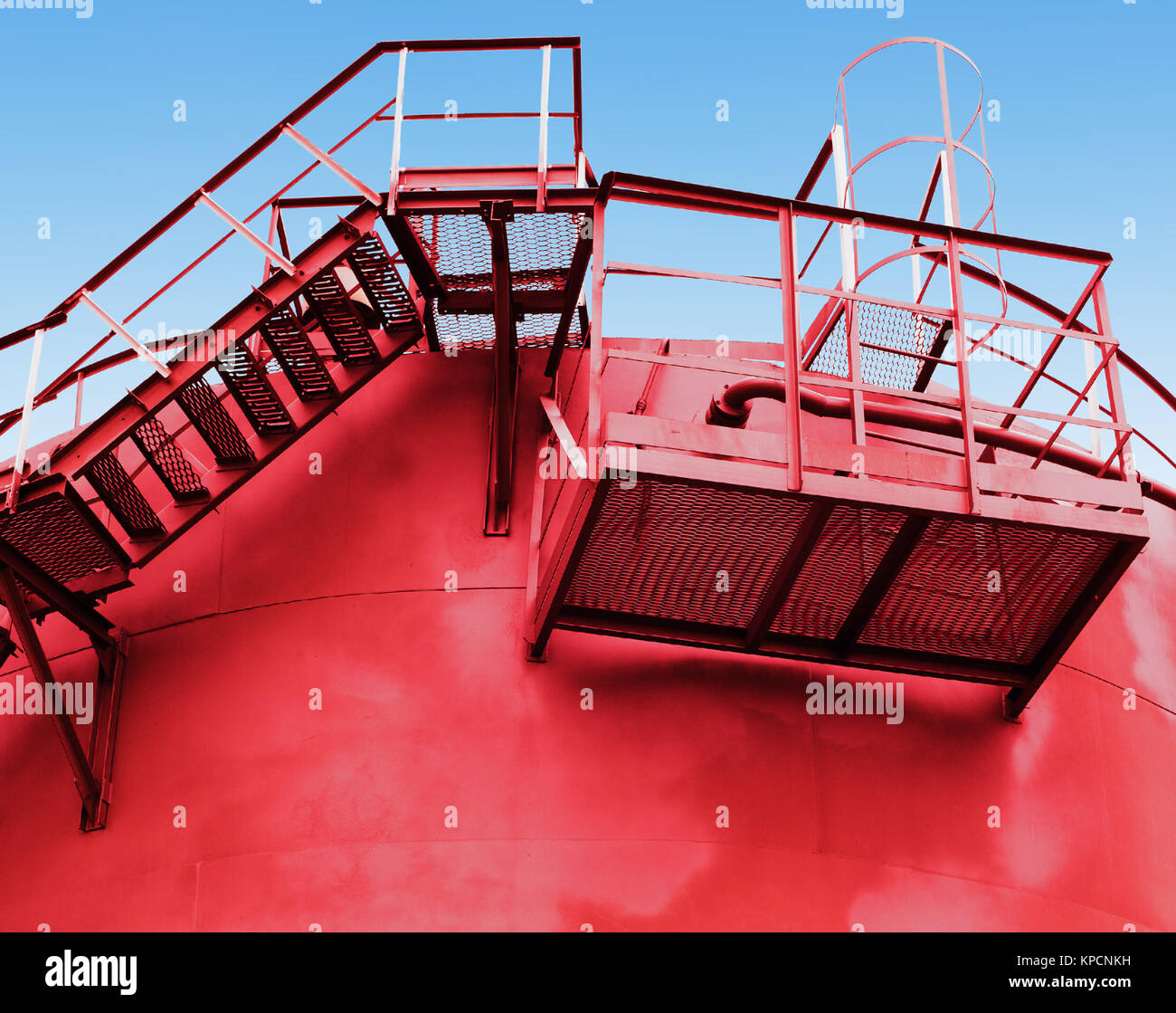 red fuel tank with a stairs Stock Photo - Alamy