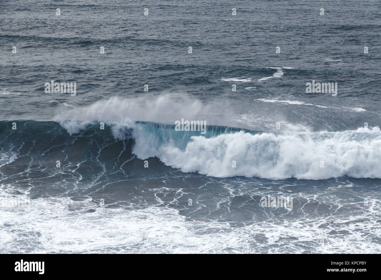 maritime Wild Atlantic waves in winter Algarve Stock Photo