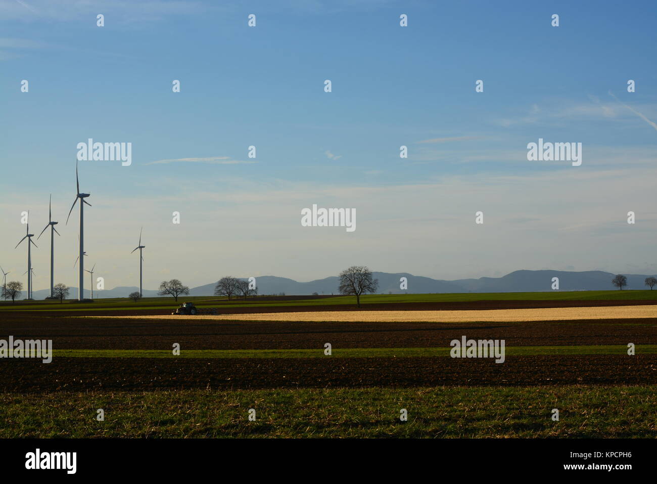 View over the south Palatinate agricultural landscape from RÃ¼lzheim to Herxheim Stock Photo