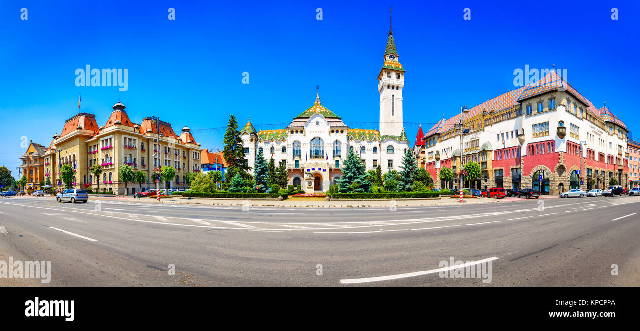 Targu-Mures, Romania, Europe. Street view of the Administrative  Stock Photo