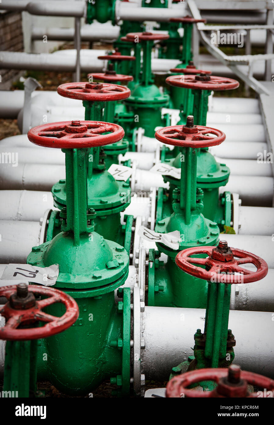 Oil and gas pipe line valves Stock Photo Alamy