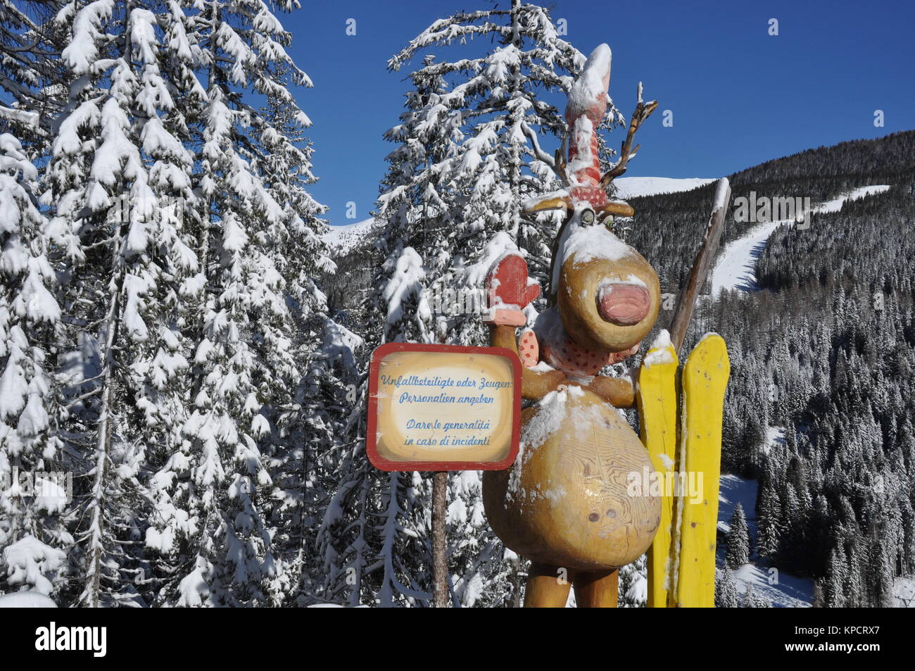 italy,south tyrol,dolomites,sexten,snowman,snowmen,sexten dolomites,moose Stock Photo