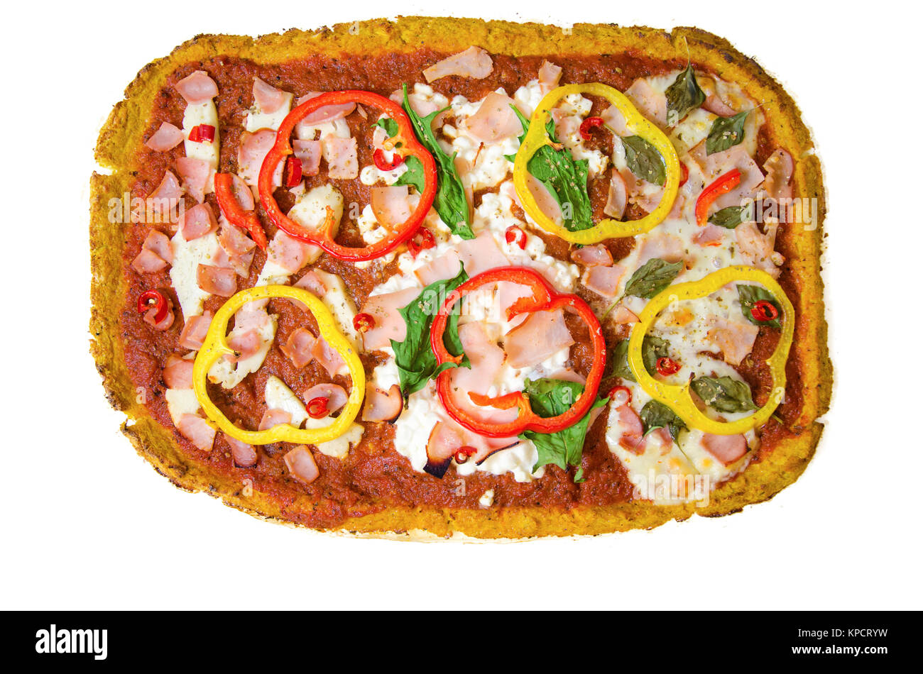 Cauliflower pizza Stock Photo