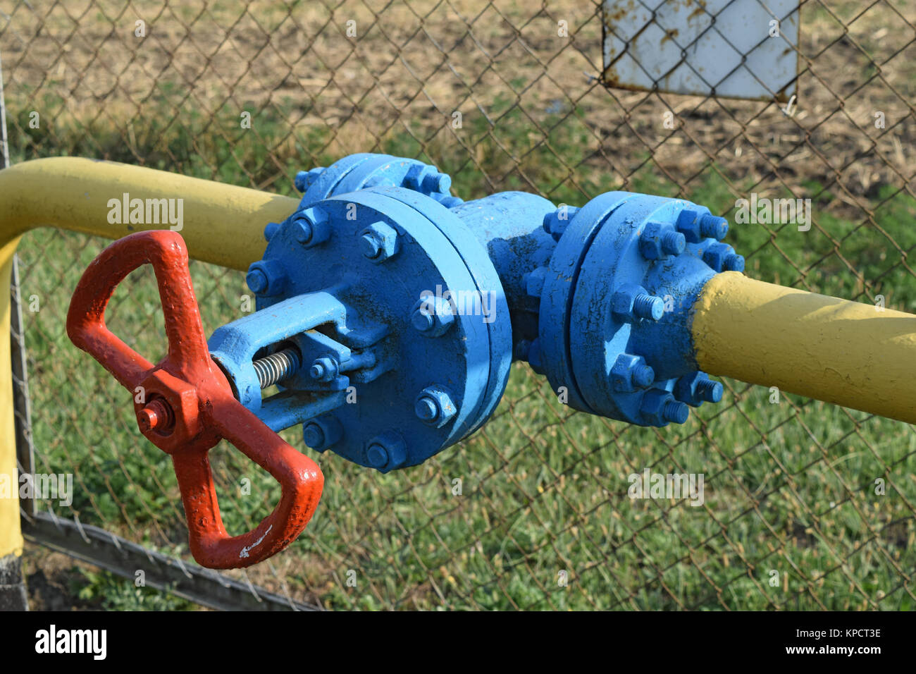 The latch on the underground gas pipeline Stock Photo Alamy