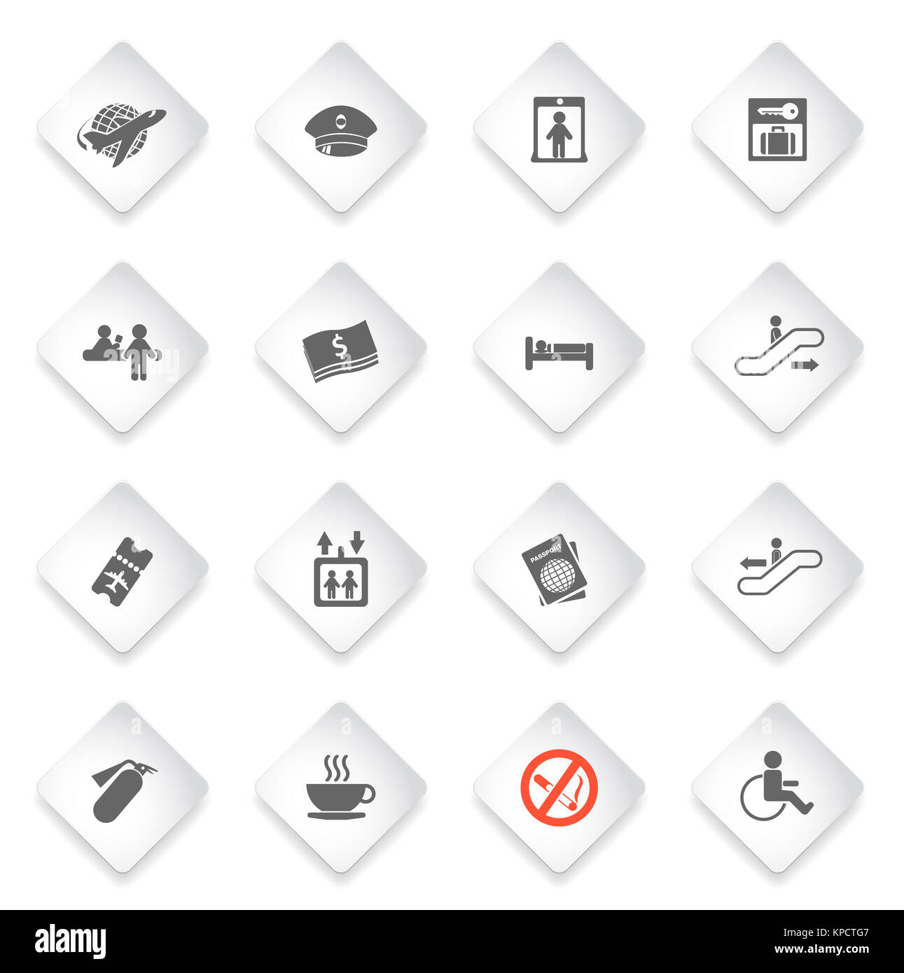 Airport icons set Stock Photo