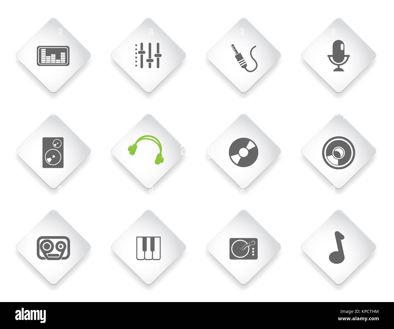 Audio and music simple vector icons Stock Photo - Alamy
