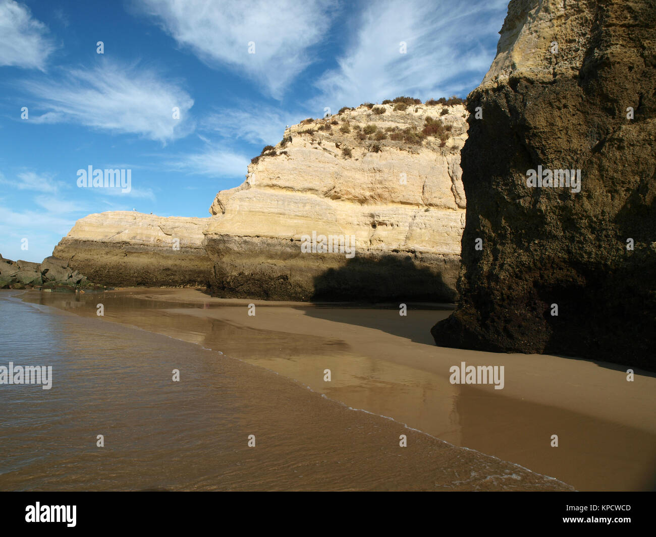 Colorful rock cliffs of the Algarve in Portugal Stock Photo - Alamy