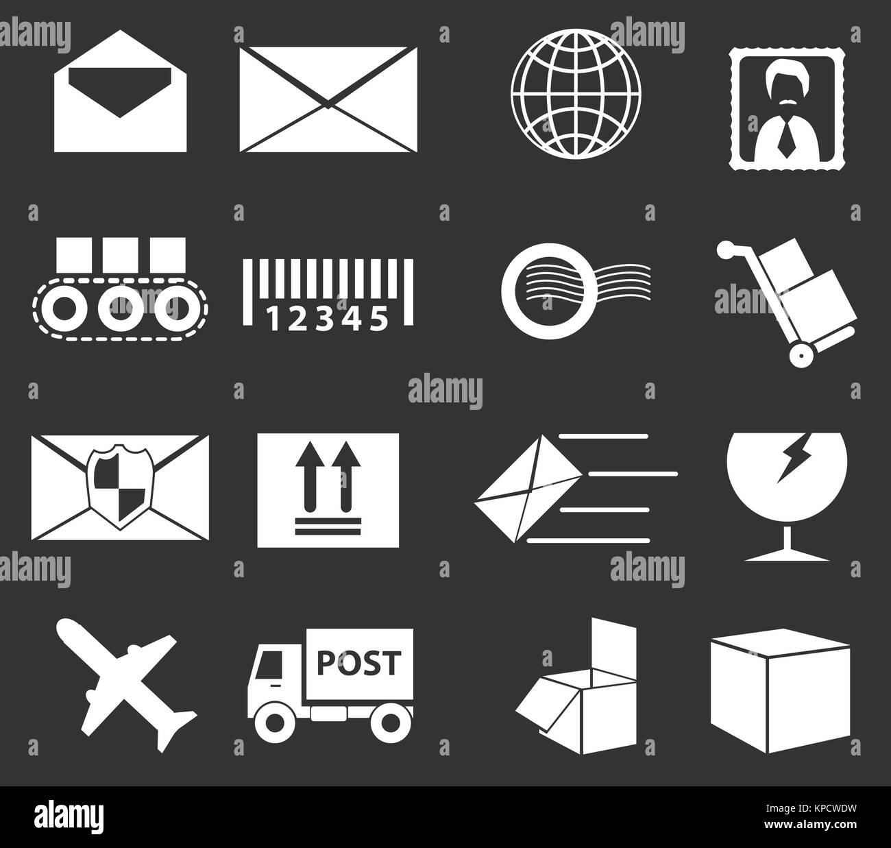 Post service icons set Stock Photo Alamy